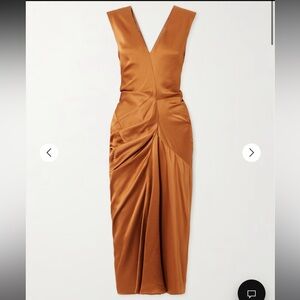 Dries Van Noten gathered satin midi dress